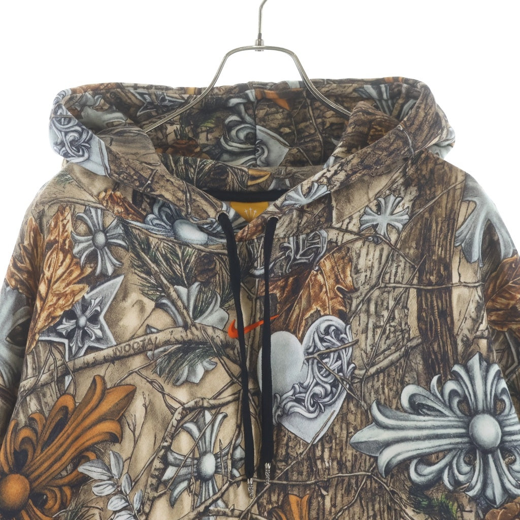 CHROME HEARTS(クロムハーツ) ×NIKE×NOCTA DRAKE HOODIE ナイキ ノクタ ドレイク バックホースシュープリント プルオーバースウェットパーカー ブラウン