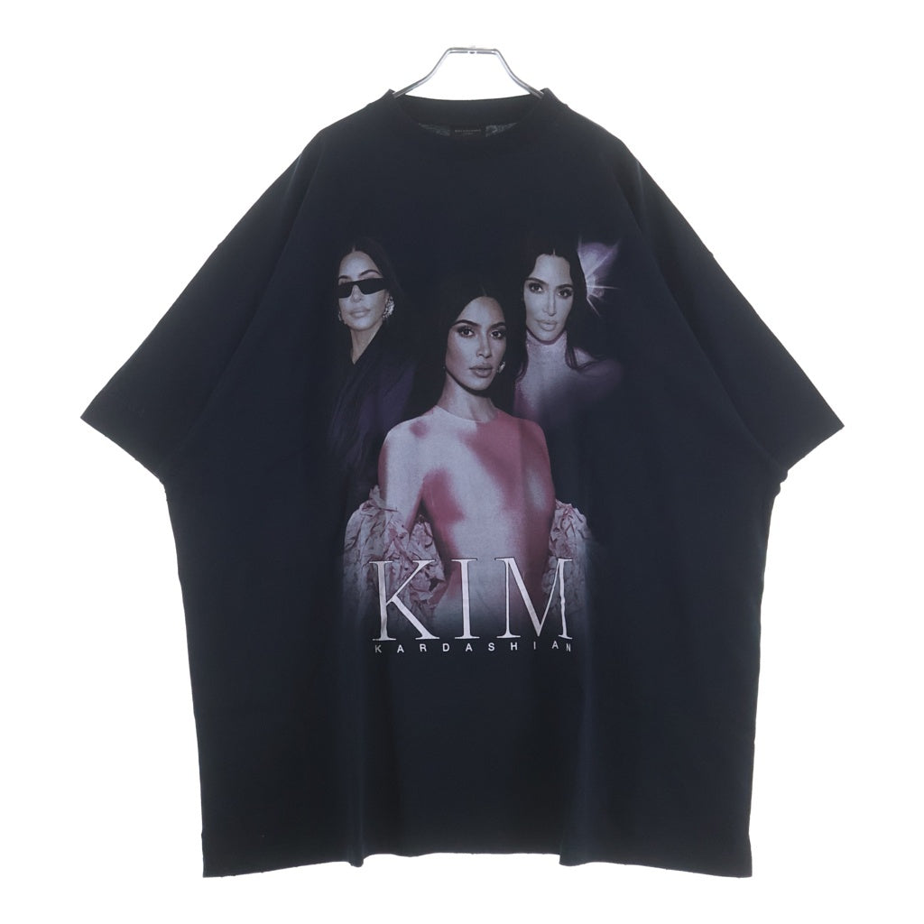 BALENCIAGA(バレンシアガ) Kim Kardashian キムカーダシアン オーバーサイズ 半袖Tシャツ ブラック 831305 TSVJ8