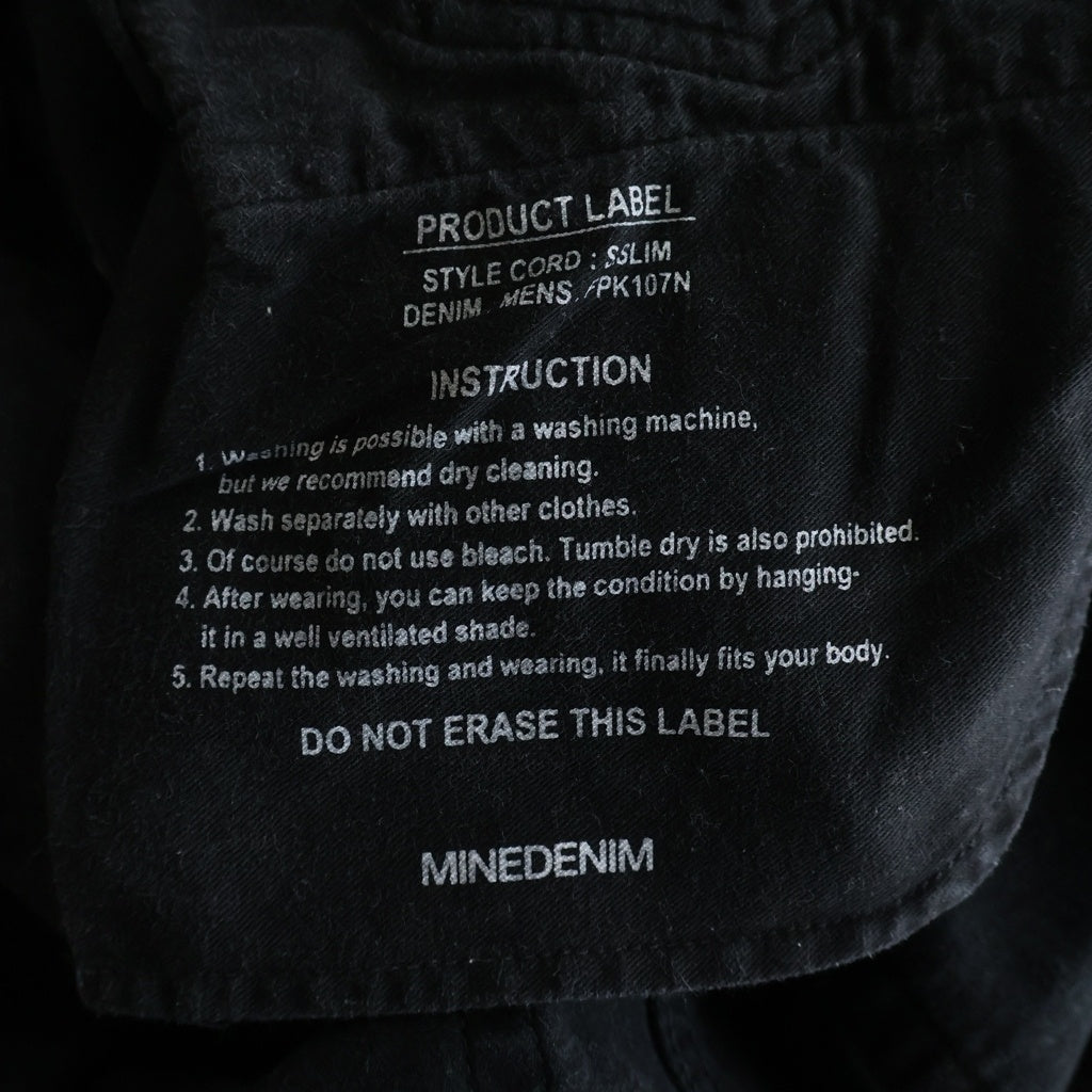 MINEDENIM(マインデニム) 107 S.Slim USD スキニー デニム パンツ ブラック FPK107NNGC-93-292-3