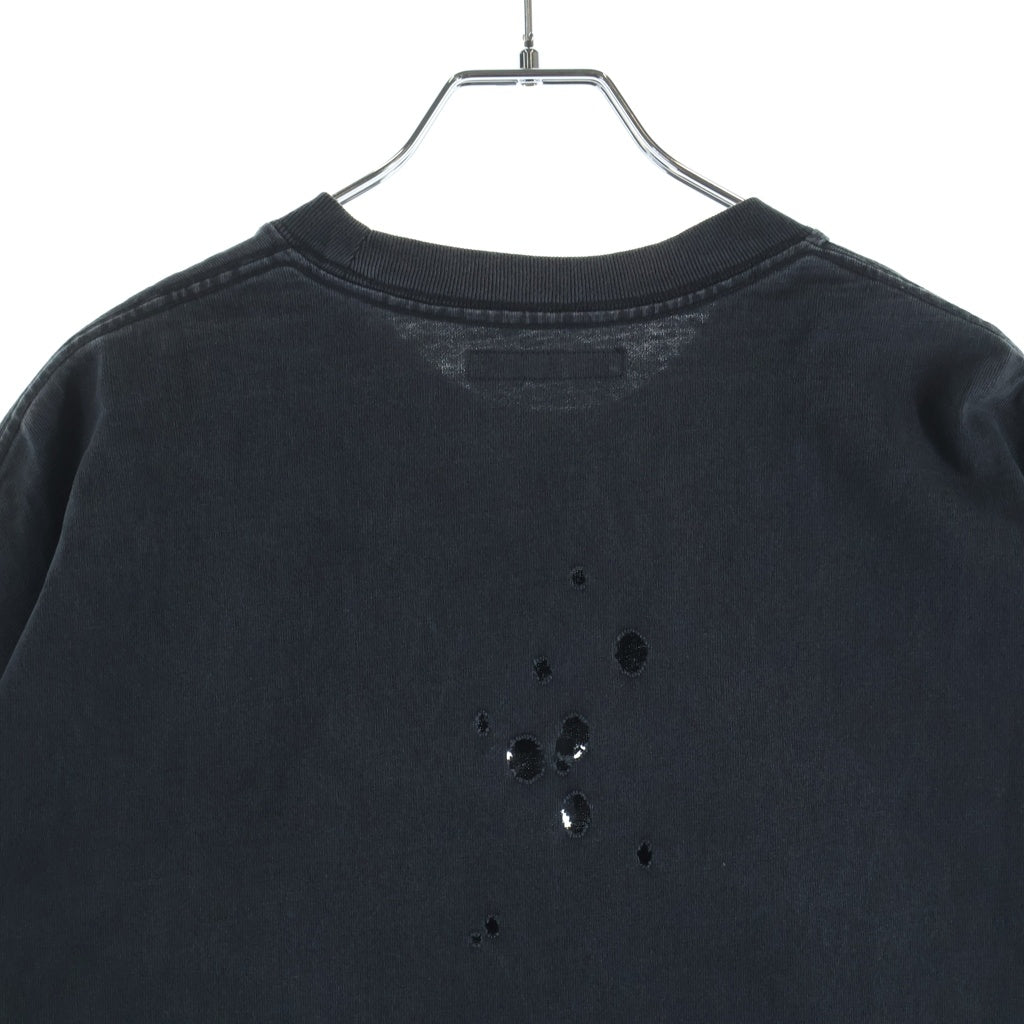 NO BRAND(ノーブランド) RE: Number (N)ine EMBLEM CLASH PIGMENT BIO TEE エンブレム ショットガンクラッシュ加工 半袖Tシャツ グレー NMBsc537