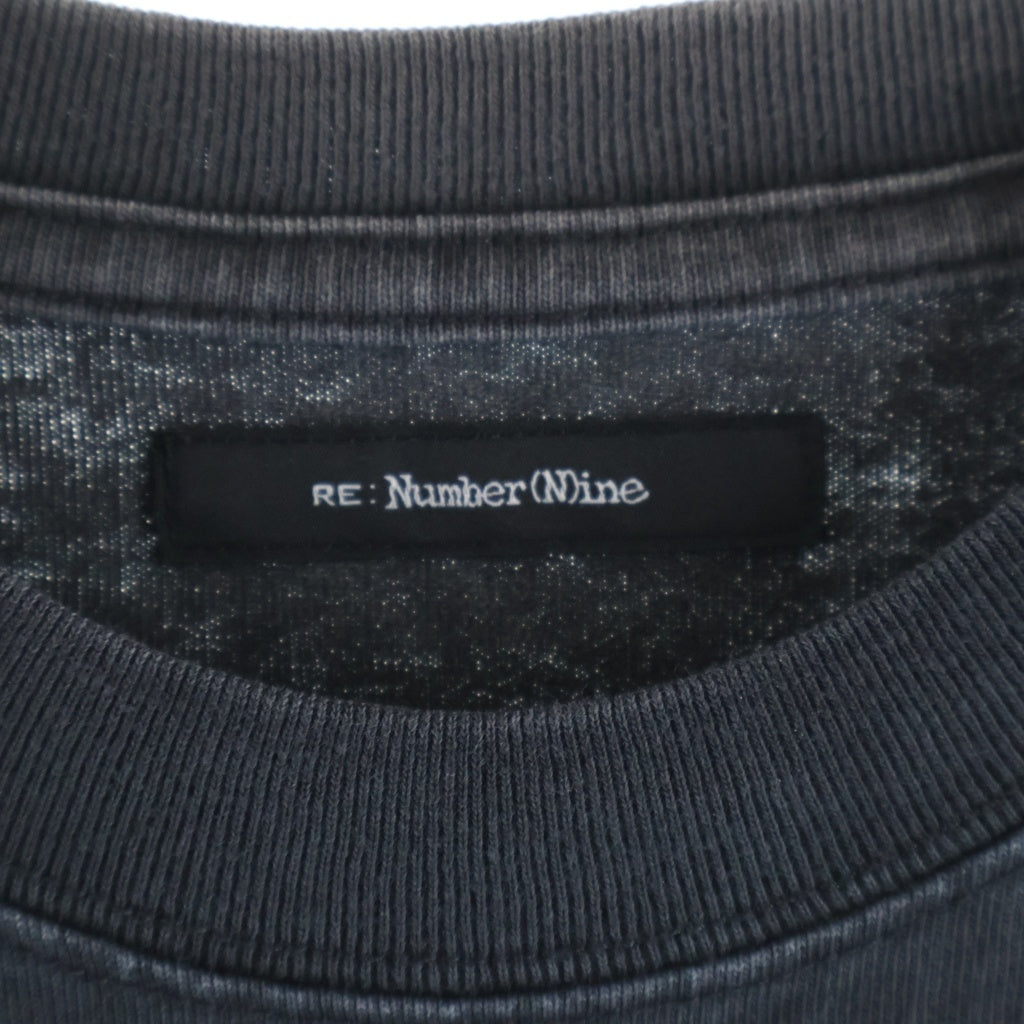 NO BRAND(ノーブランド) RE: Number (N)ine EMBLEM CLASH PIGMENT BIO TEE エンブレム ショットガンクラッシュ加工 半袖Tシャツ グレー NMBsc537