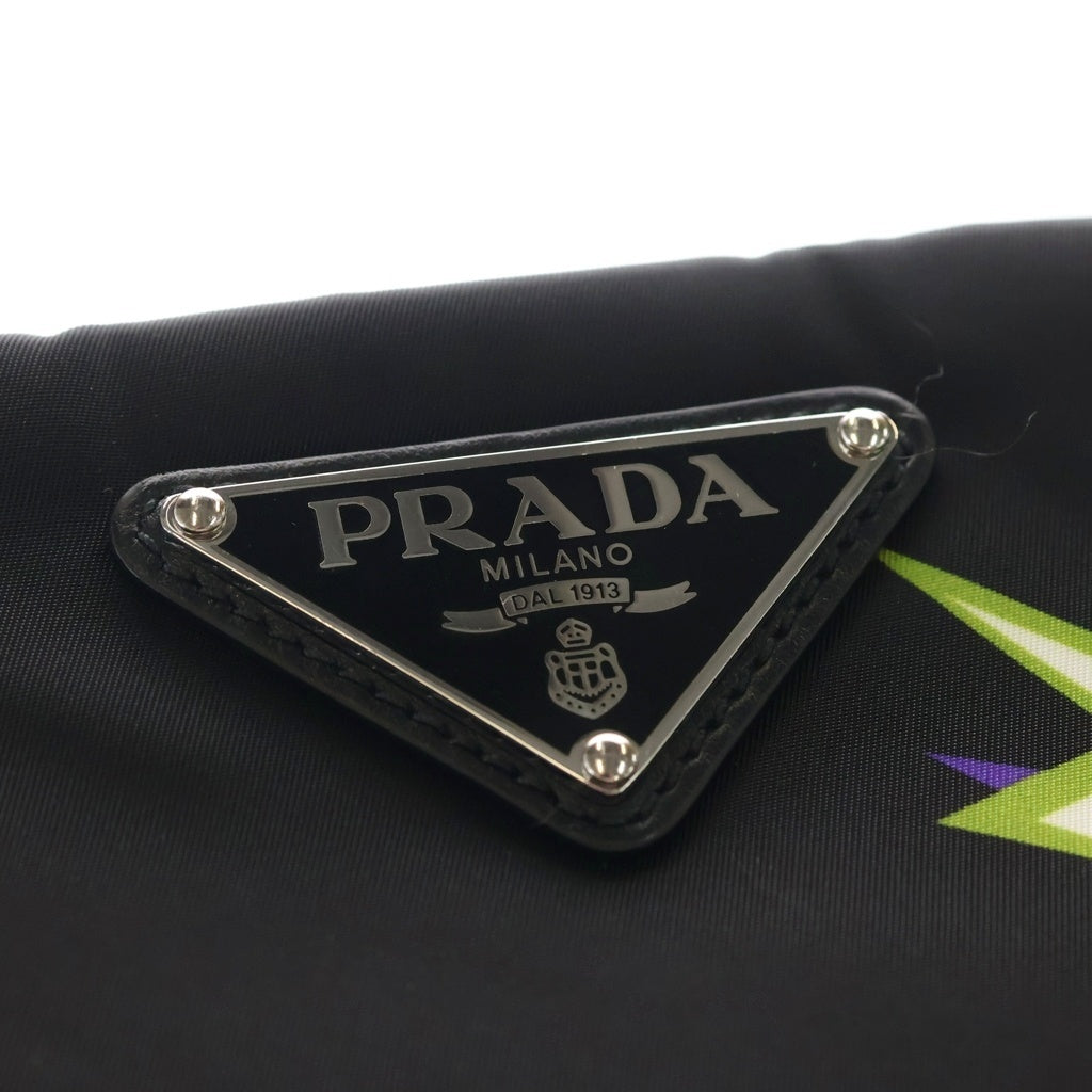 PRADA(プラダ) ×FRANKENSTEIN フランケンシュタイン ハート ナイロン ボルト クラッチバッグ ポーチ ブラック 2NG013 レディース
