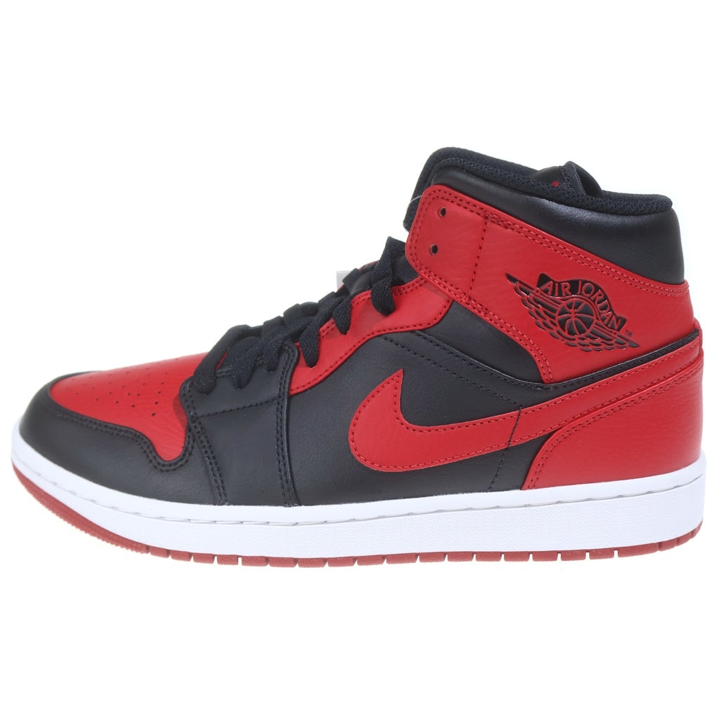 NIKE(ナイキ) AIR JORDAN 1 MID BRED 554724-074 エア ジョーダン 1 ブレッド ミッドカットスニーカー ブラック/レッド US9/27cm
