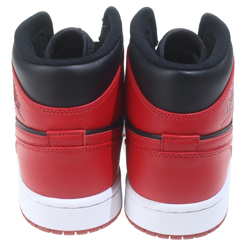 NIKE(ナイキ) AIR JORDAN 1 MID BRED 554724-074 エア ジョーダン 1 ブレッド ミッドカットスニーカー ブラック/レッド US9/27cm