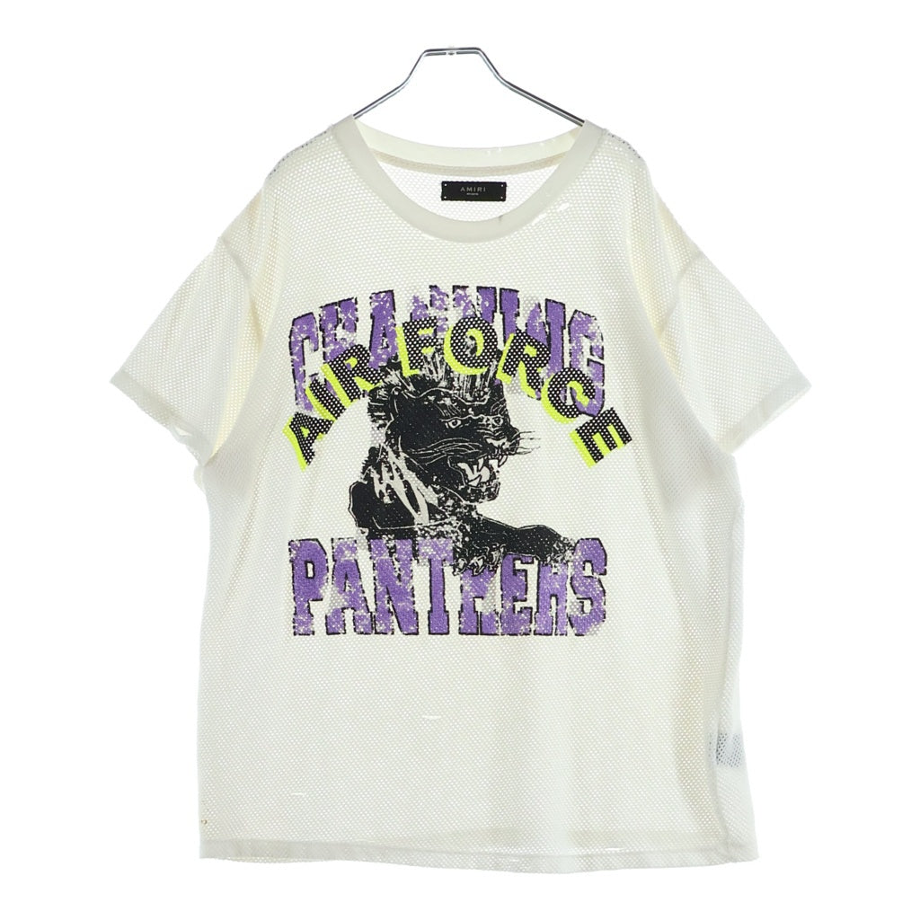 AMIRI(アミリ) Panther Print Mesh パンサープリント メッシュ半袖Tシャツ ホワイト MTSST-CPM