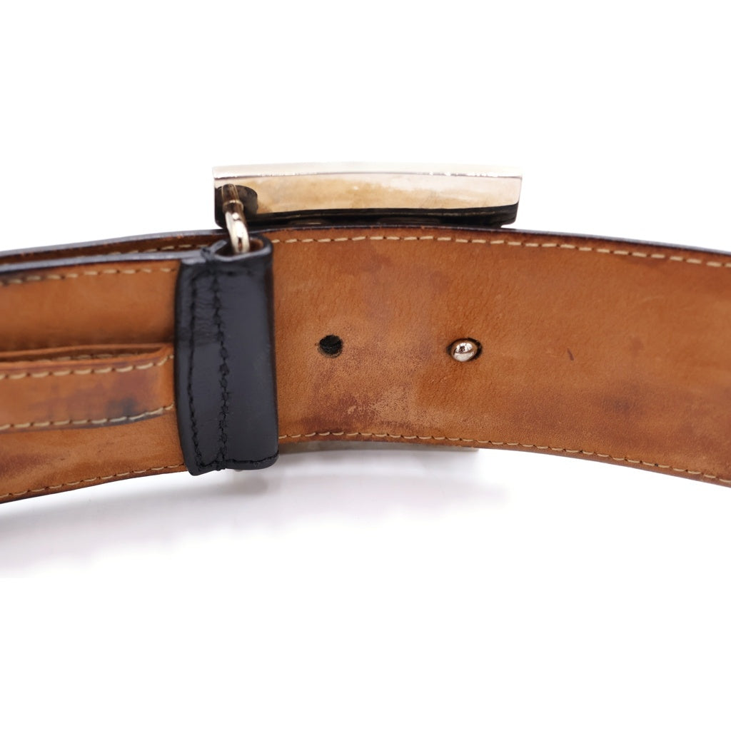 FENDI(フェンディ) FF ビッグロゴ バックル レザーベルト ブラック 7C0250