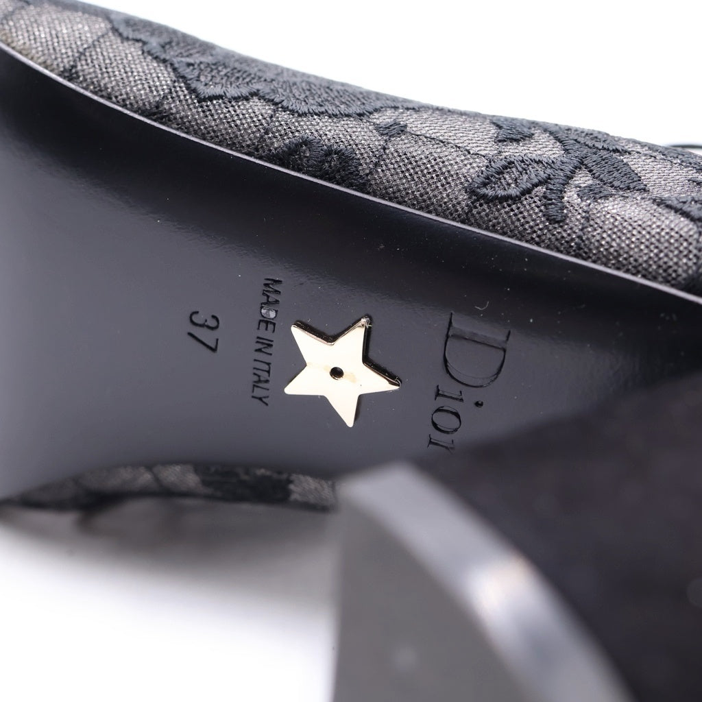 Christian Dior(クリスチャンディオール) レースデザイン ノーティリーディーヒール ショートブーツ ブラック レディース
