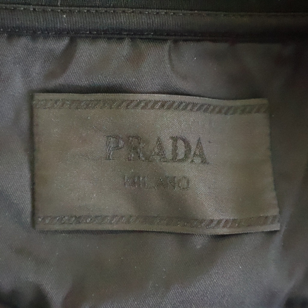 PRADA(プラダ) RE-NYLON リナイロン トライアングルロゴプレート テクニカルコットン プルオーバースウェットトレーナー ブラック UJL30A