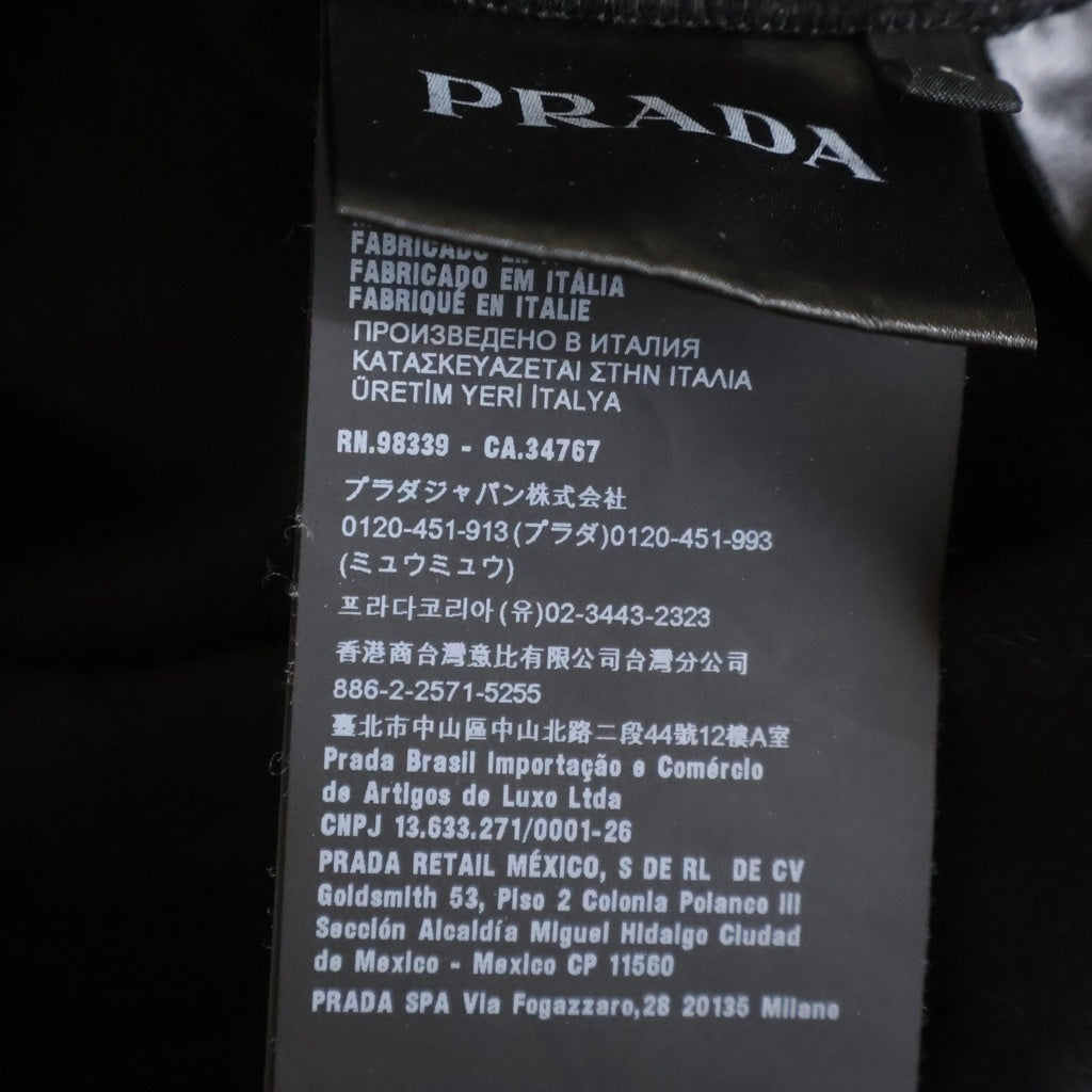 PRADA(プラダ) RE-NYLON リナイロン トライアングルロゴプレート テクニカルコットン プルオーバースウェットトレーナー ブラック UJL30A