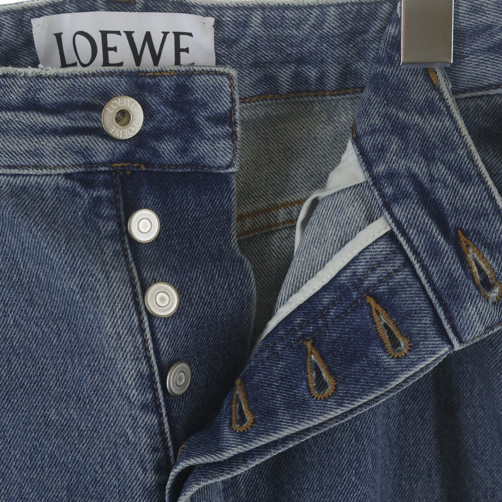 LOEWE(ロエベ) ボタンフライ アナグラム バギージーンズデニムパンツ インディゴ H526Y11W59