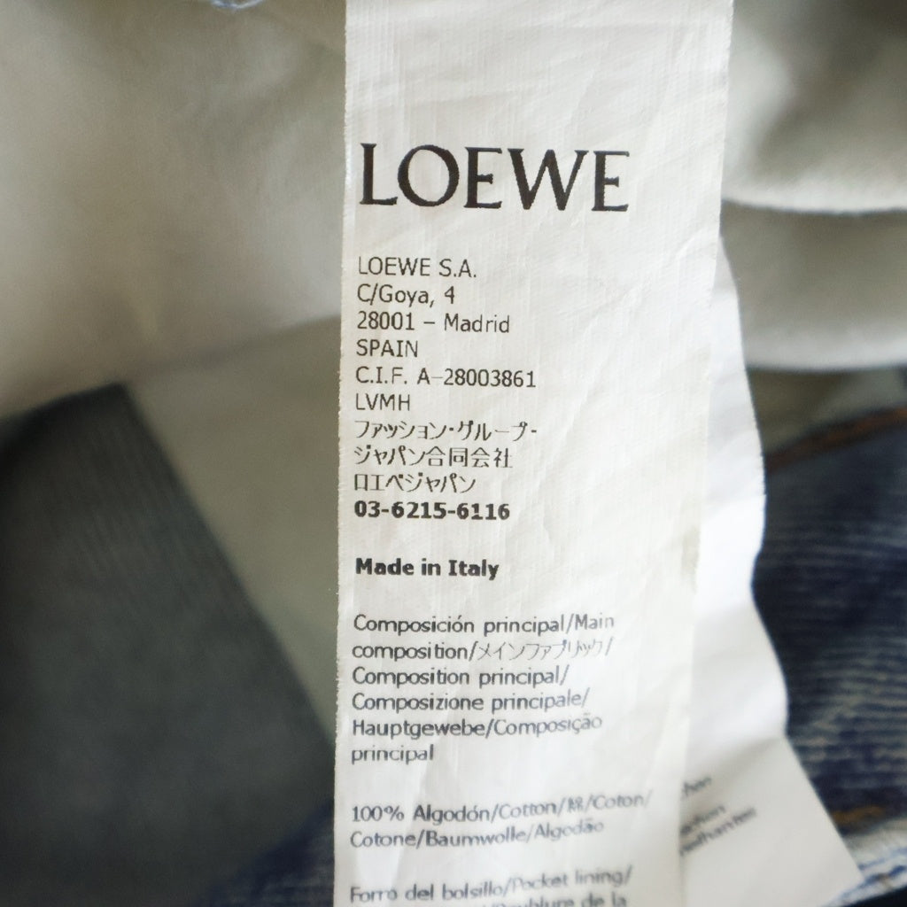 LOEWE(ロエベ) ボタンフライ アナグラム バギージーンズデニムパンツ インディゴ H526Y11W59