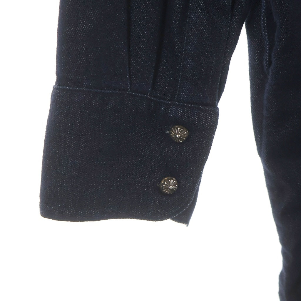 CHROME HEARTS(クロムハーツ) MAHAL KITA マハルキタ セメタリークロスパッチ クロスボタン オーバーサイズ デニム 長袖シャツ インディゴ