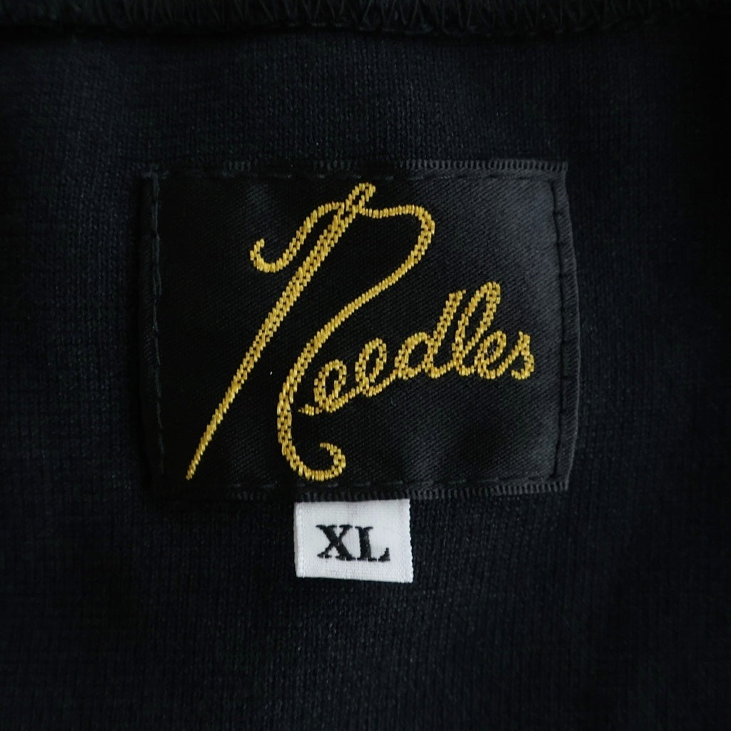 Needles(ニードルス) Rib Collar Track Jacket - C/PE Velour ジップアップ ベロア トラックジャケット ブラック RW323