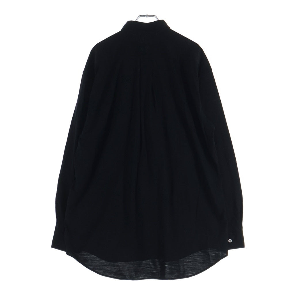 INTERIM(インテリム) 25SS EXTRA FINE MERINO WOOL JERSEY L/S REGULAR COLLAR SHIRT エクストラファイン メリノウール 長袖シャツ ブラック IT25S197