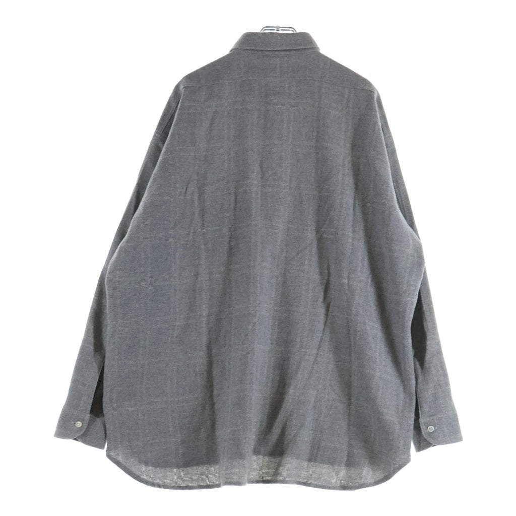 INTERIM(インテリム) 25AW COTTON VIRGIN WOOL CASHMERE DEADSTOCK HYPER BIG MILITARY WORK SHIRTS コットン ウール カシミヤ ミリタリー ワーク長袖シャツ グレー IT25A179