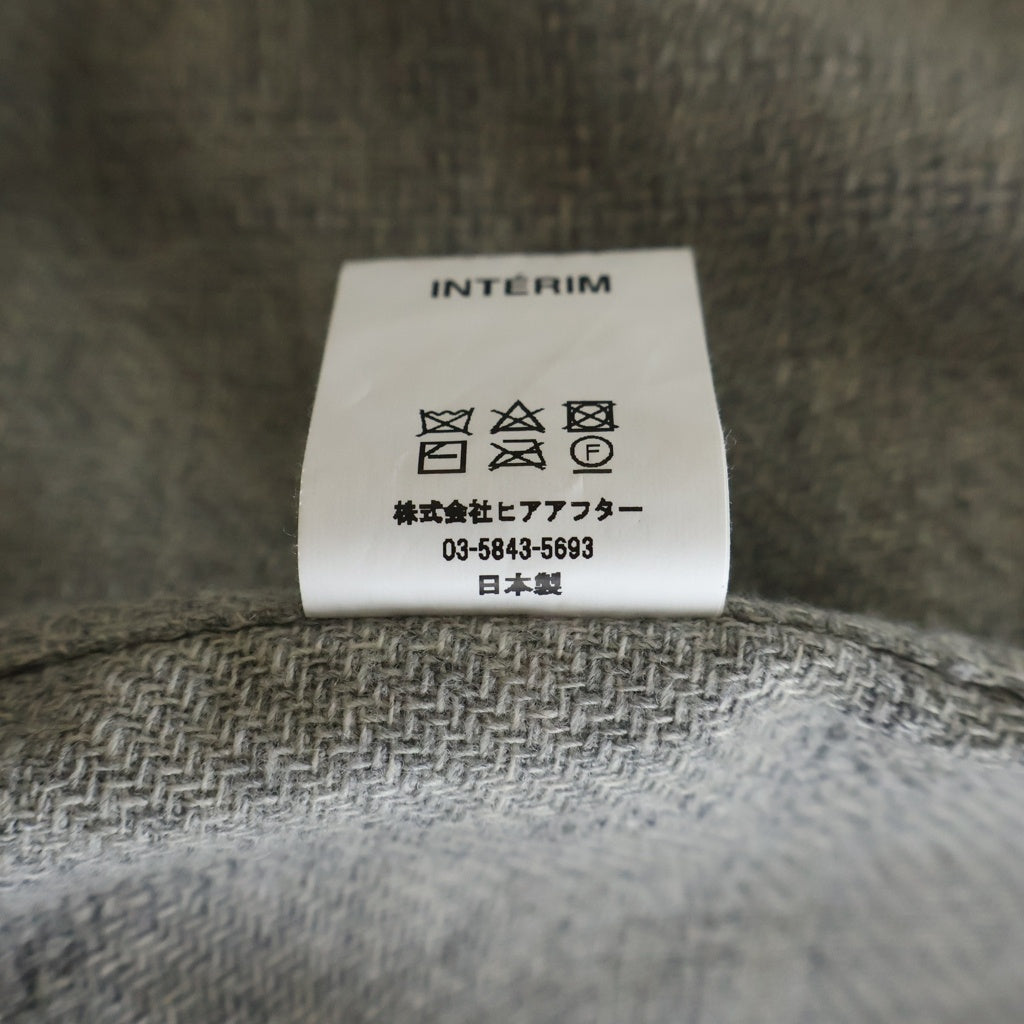INTERIM(インテリム) 25AW COTTON VIRGIN WOOL CASHMERE DEADSTOCK HYPER BIG MILITARY WORK SHIRTS コットン ウール カシミヤ ミリタリー ワーク長袖シャツ グレー IT25A179