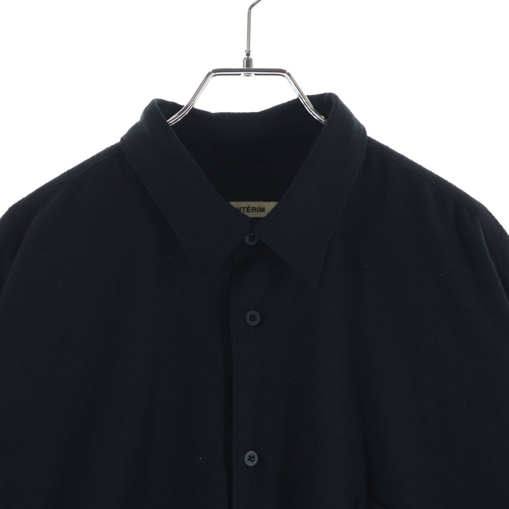 INTERIM(インテリム) 25AW SILK NOIL L/S REGULAR COLLAR SHIRT シルクノイル ロングスリーブ 長袖シャツ ブラック