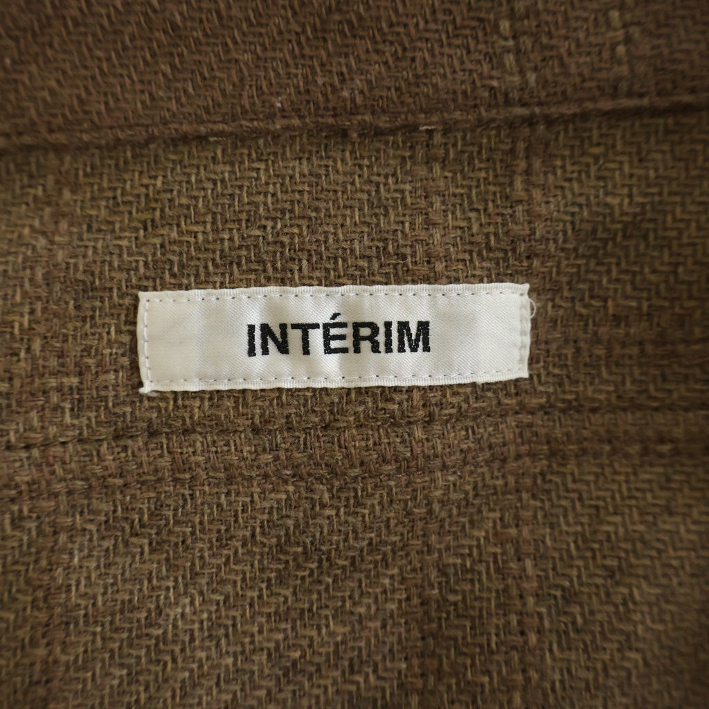 INTERIM(インテリム) 25AW COTTON VIRGIN WOOL CASHMERE DEADSTOCK HYPER BIG MILITARY WORK SHIRTS コットン ウール カシミヤ ミリタリー ワーク長袖シャツ ブラウン IT25A179