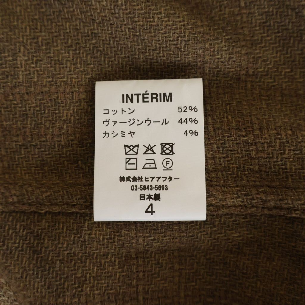 INTERIM(インテリム) 25AW COTTON VIRGIN WOOL CASHMERE DEADSTOCK HYPER BIG MILITARY WORK SHIRTS コットン ウール カシミヤ ミリタリー ワーク長袖シャツ ブラウン IT25A179