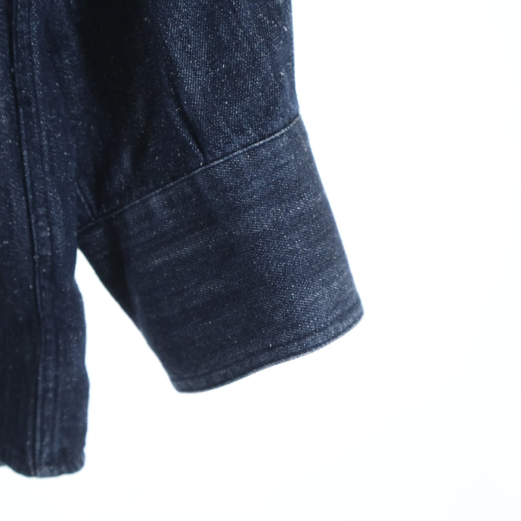 INTERIM(インテリム) 25AW 7oz SILK DENIM 90s FIT BUTTON DOWN SHIRT 90sフィット ボタンダウン シルク デニム長袖シャツ インディゴ IT25A197