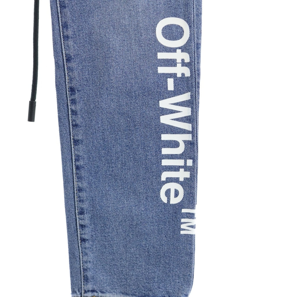 OFF-WHITE(オフホワイト) 18SS ロゴプリント ドローコード デニムパンツ インディゴ OMYA002F18166019