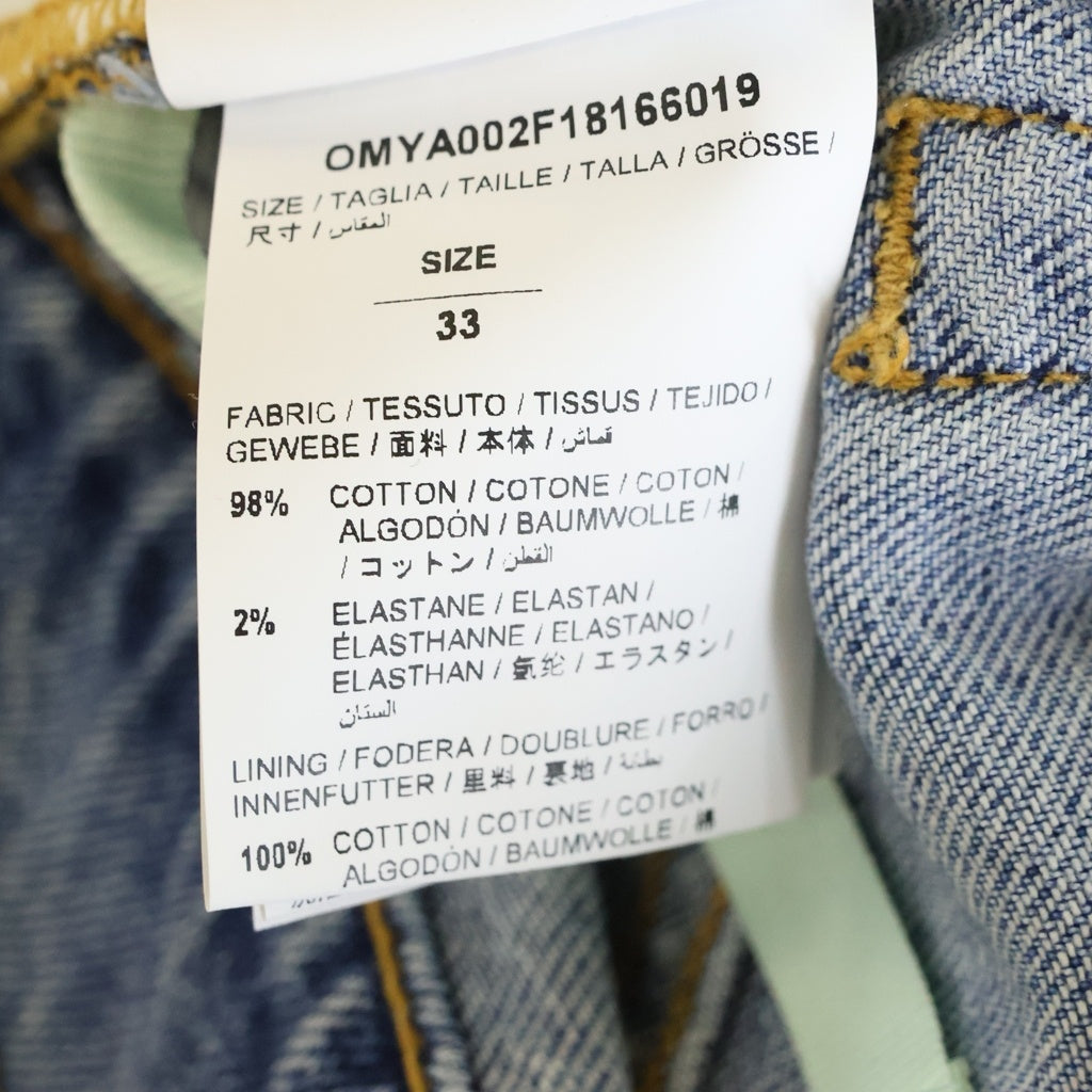 OFF-WHITE(オフホワイト) 18SS ロゴプリント ドローコード デニムパンツ インディゴ OMYA002F18166019