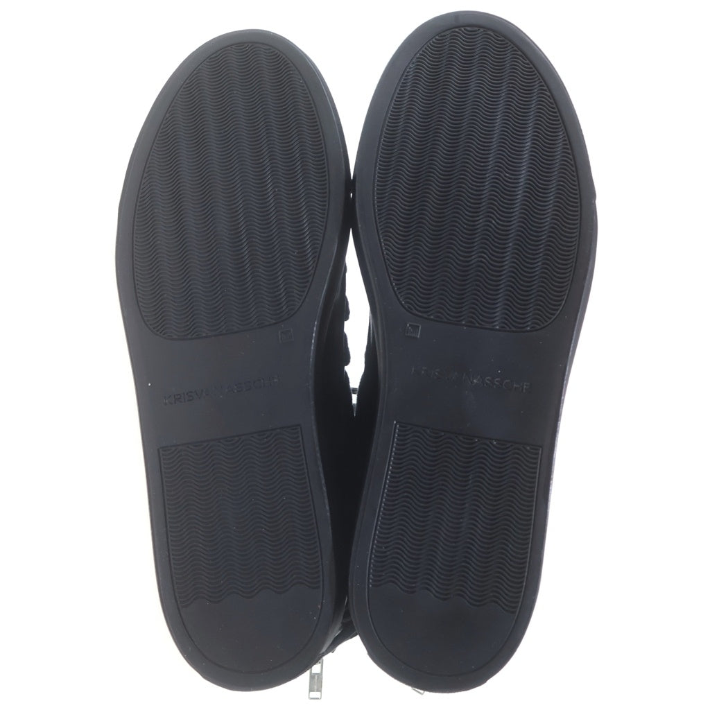 KRIS VAN ASSCHE(クリス ヴァン アッシュ) バックジップ レースアップ レザー ハイカットスニーカー ブラック
