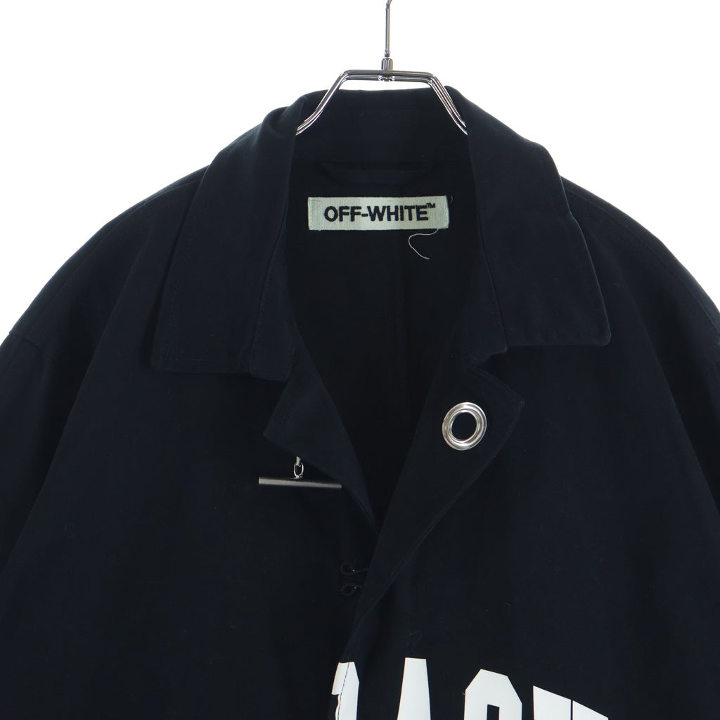 OFF-WHITE(オフホワイト) 16AW カットオフ ステンカラーコート ブラック