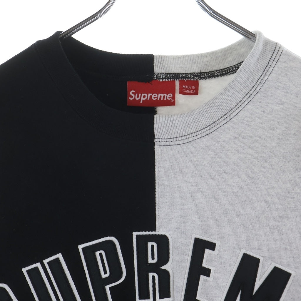 SUPREME(シュプリーム) 18AW Split Crewneck Sweatshirt スプリット クルーネック スウェット シャツ トレーナー ブラック/グレー