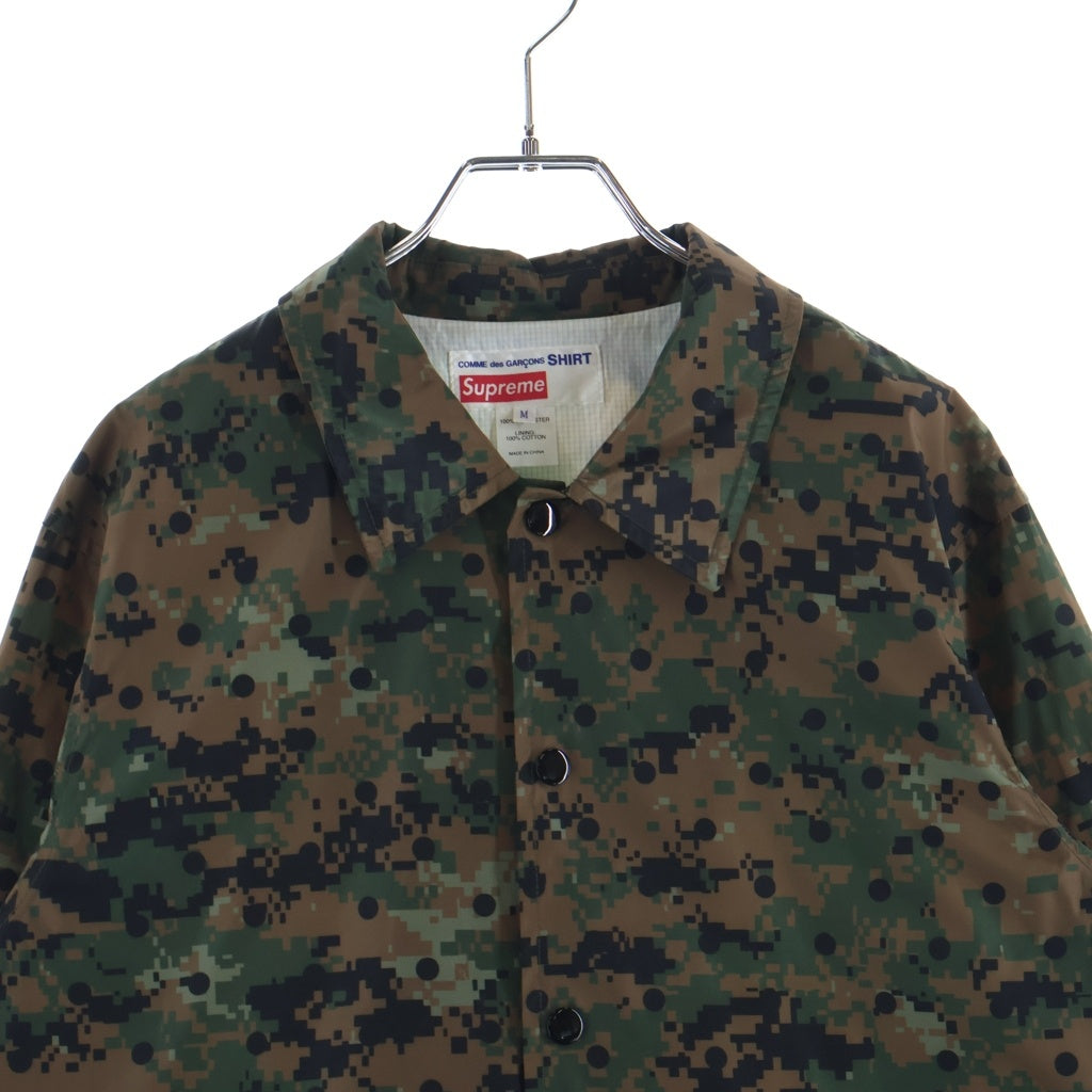 SUPREME(シュプリーム) 13SS ×COMME des GARCONS SHIRT Digi Camo Coach Jacket デジタルカモ ドット柄 ナイロン コーチングジャケット カーキ