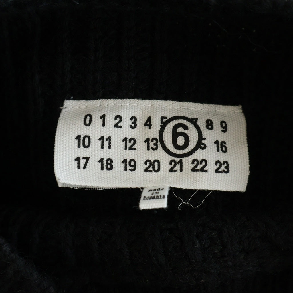 MM6 Maison Margiela(エムエムシックスメゾンマルジェラ) 23AW レイヤード ダメージウールニットセーター ブラック S62HL0015 S18382