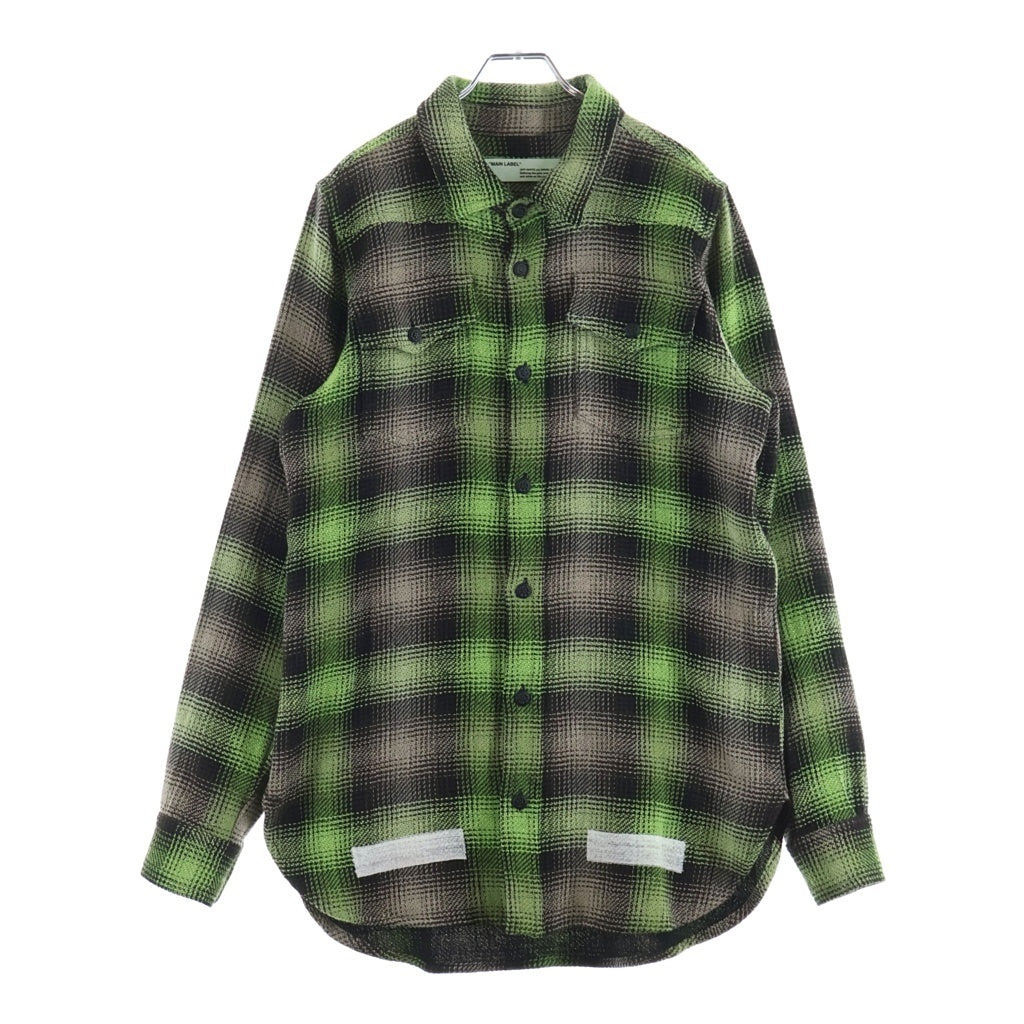 OFF-WHITE(オフホワイト) 17AW チェック柄 長袖シャツ グリーン OMGA001F17593017