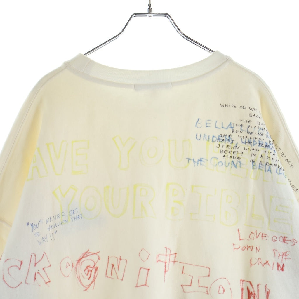 adidas(アディダス) YEEZY SEASON 5 Handwritting Crewneck Sweater グラフィティー クルーネック スウェットトレーナー ホワイト CJ7588