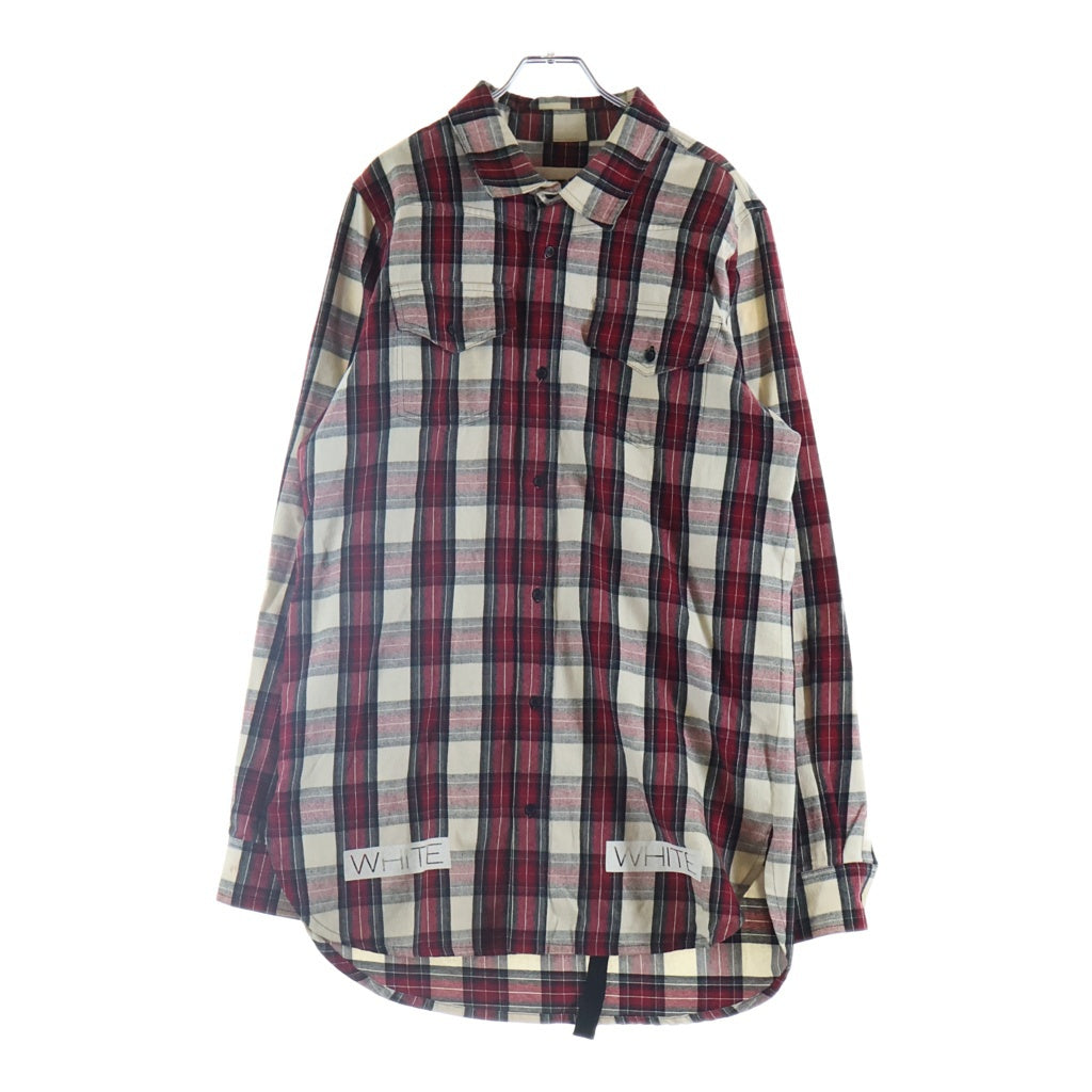 OFF-WHITE(オフホワイト) オーバーサイズ 長袖チェック シャツ レッド