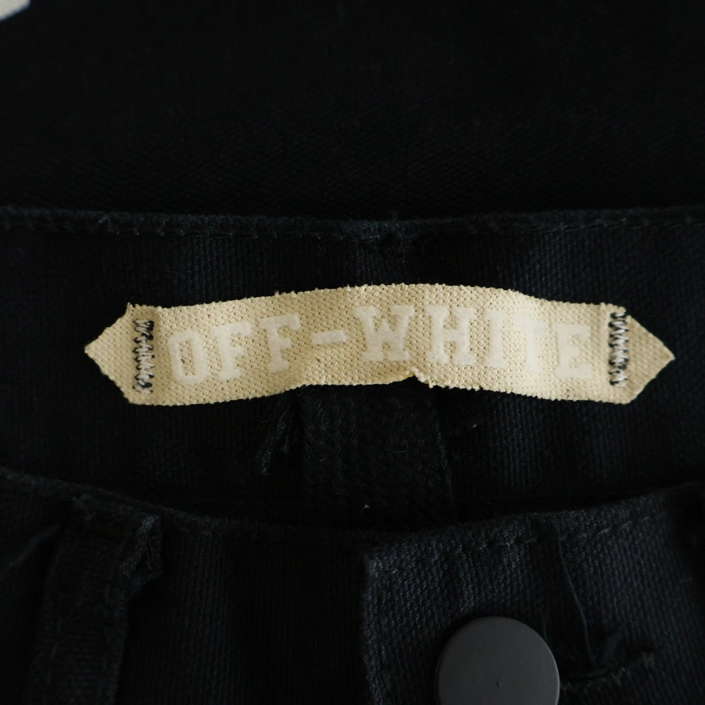 OFF-WHITE(オフホワイト) ワッペン ダメージ デニムパンツ ブラック
