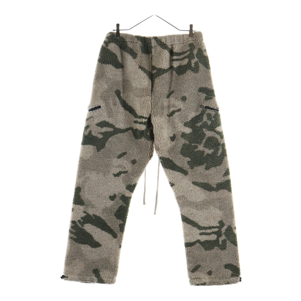 FEAR OF GOD ESSENTIALS(フィアオブゴッド エッセンシャルズ) ドローストリング カモ柄 フリース ワイド ロングパンツ ベージュ