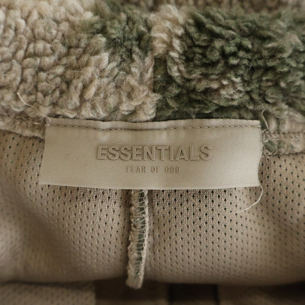 FEAR OF GOD ESSENTIALS(フィアオブゴッド エッセンシャルズ) ドローストリング カモ柄 フリース ワイド ロングパンツ ベージュ