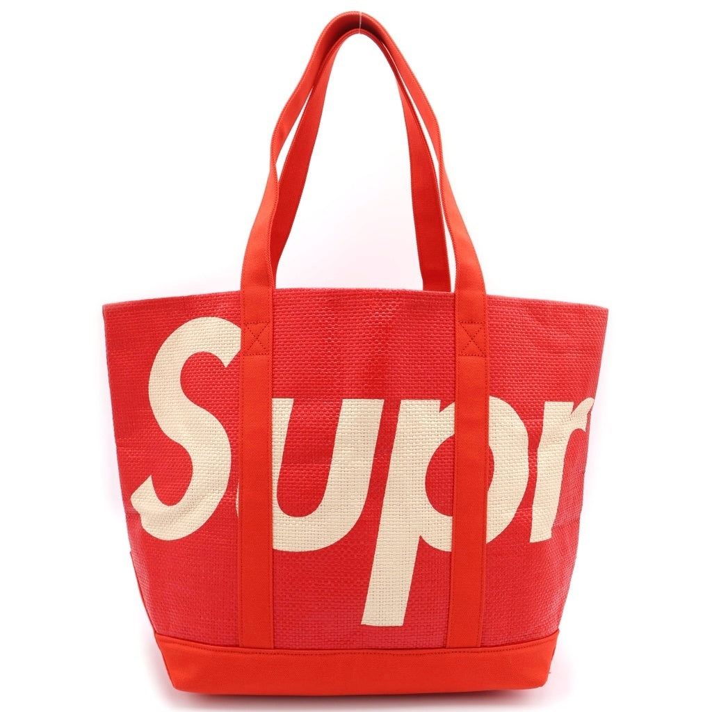 SUPREME(シュプリーム) 20SS Raffia Tote ラフィア トートバッグ ハンドバッグ レッド