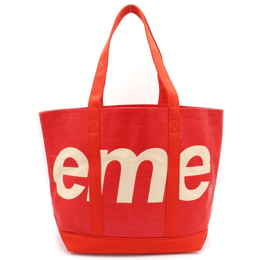 SUPREME(シュプリーム) 20SS Raffia Tote ラフィア トートバッグ ハンドバッグ レッド