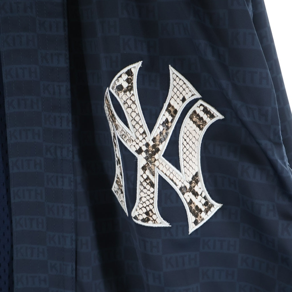 KITH(キス) 20AW ×MLB New York Yankees Sport GI Jacket ニューヨークヤンキース モノグラム 総柄 スポーツ ジャージ ジャケット ネイビー
