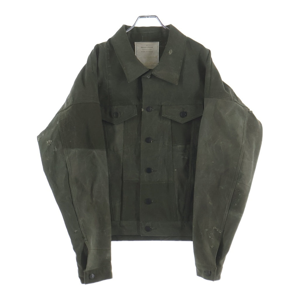 READY MADE(レディメイド) OVERSIZE WORK JACKET ビンテージ加工 オーバーサイズ ワークジャケット カーキ RE-CO-KH-00-00-33