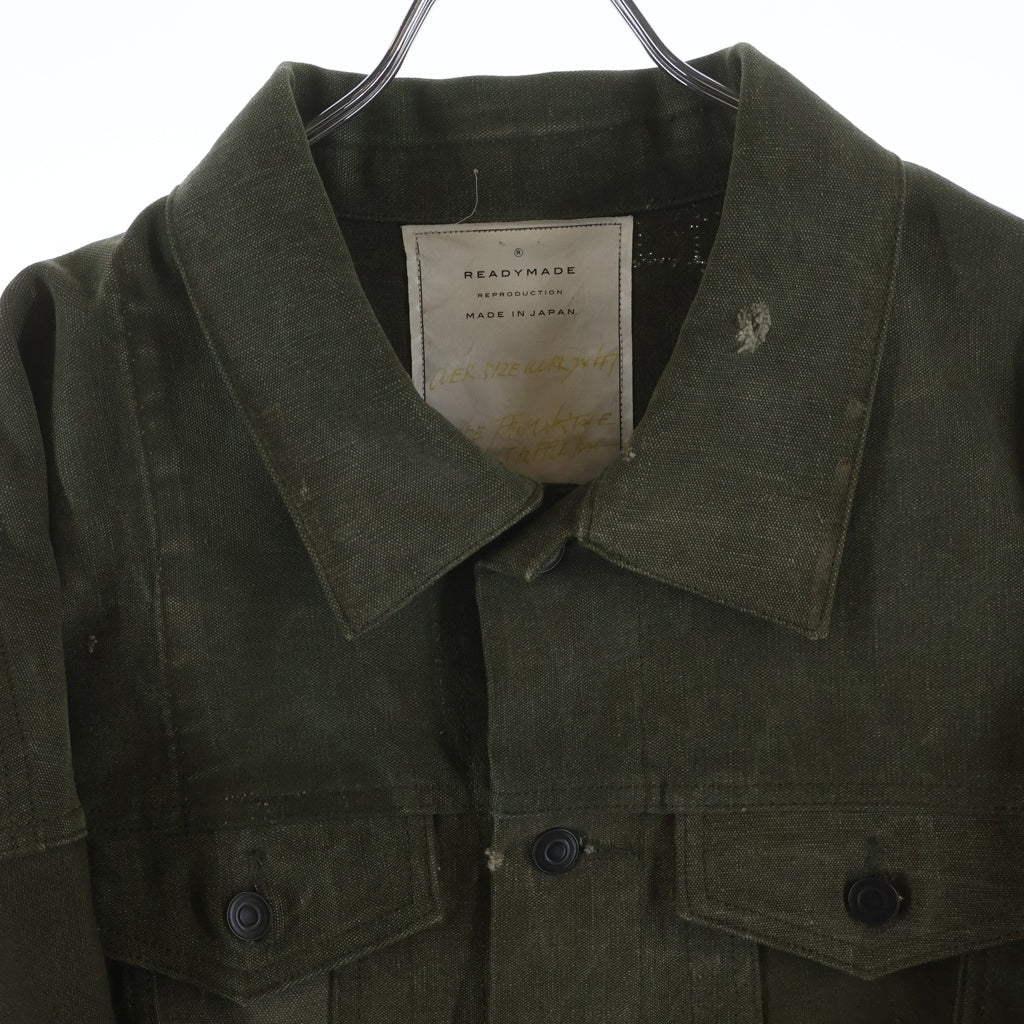 READY MADE(レディメイド) OVERSIZE WORK JACKET ビンテージ加工 オーバーサイズ ワークジャケット カーキ RE-CO-KH-00-00-33