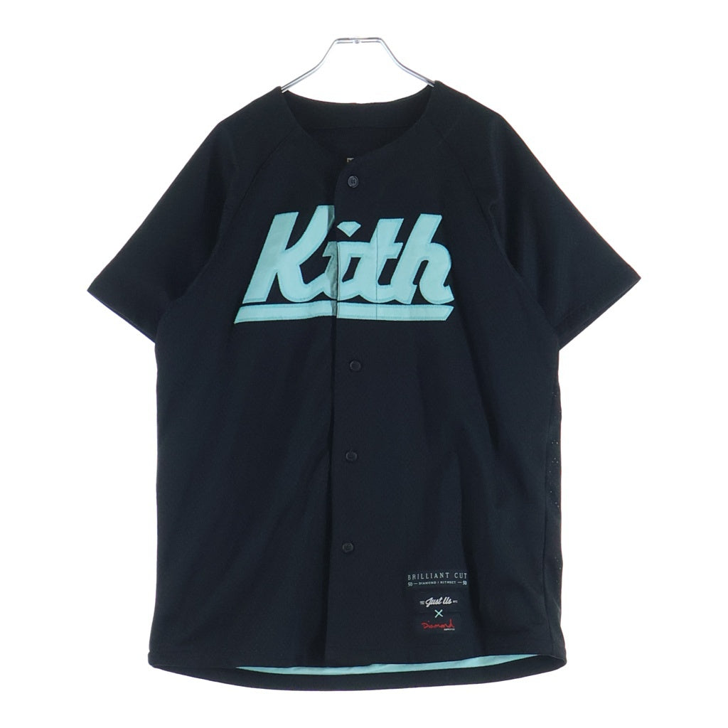 KITH(キス) 15SS ×Diamond Supply Co. Base Ball Shirt ダイヤモンド サプライ メッシュ ベースボール 半袖シャツ ブラック