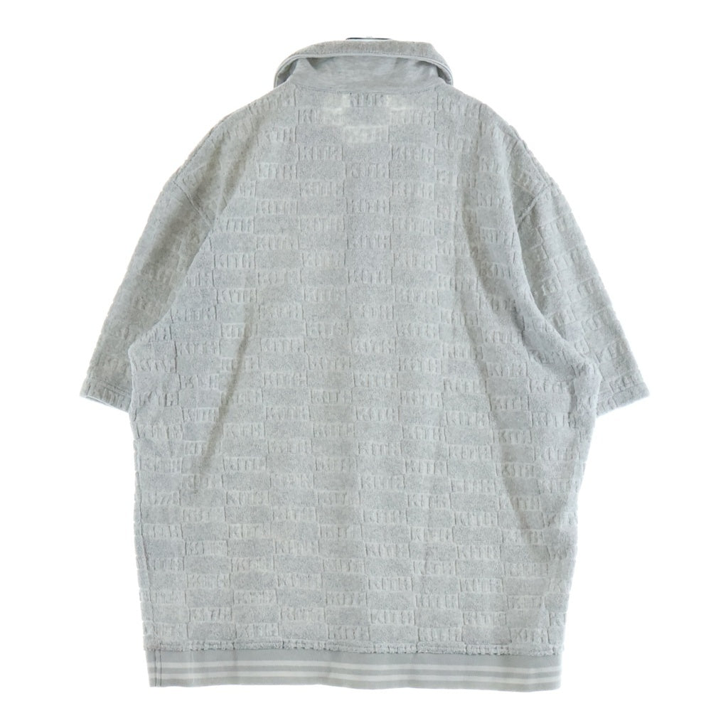 KITH(キス) 22SS Graham Polo Court 総柄 パイル地 コットン 半袖ポロシャツ グレー