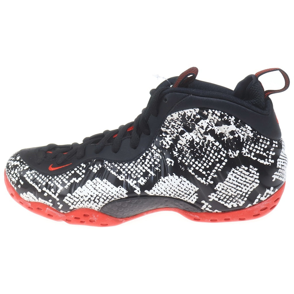 NIKE(ナイキ) AIR FOAMPOSITE ONE 314996‐101 エアフォームポジット ワン セイル ブラック ハバネロレッド ハイカット スニーカー ブラック/ホワイト US10.5/28.5cm