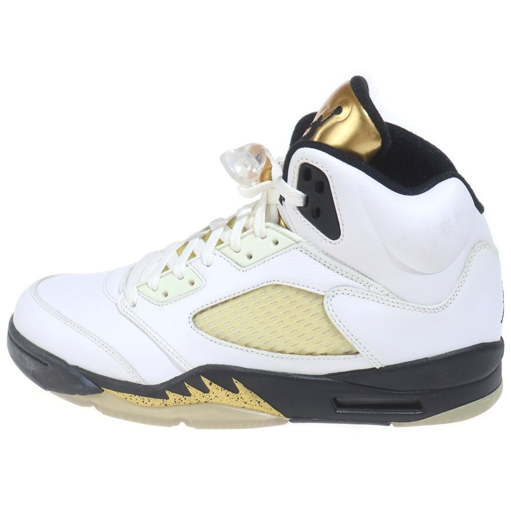 NIKE(ナイキ) 【観賞用2016年製】 AIR JORDAN 5 RETRO OLYMPIC エアジョーダン 5 レトロ オリンピックハイカットスニーカー ホワイト/ゴールド US10/28cm