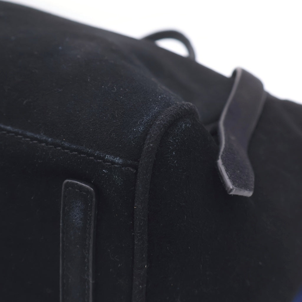 OFF-WHITE(オフホワイト) ポーチ付き スエード ハンド トートバッグ ブラック レディース