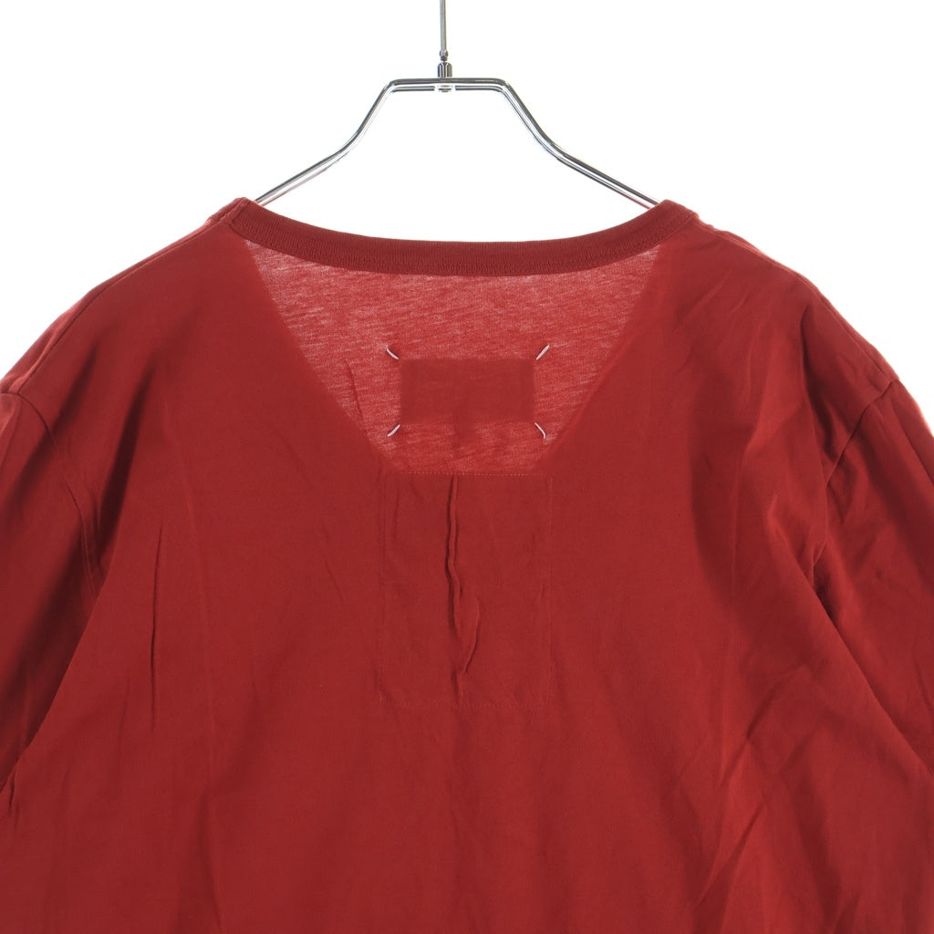 Maison Martin Margiela(メゾンマルタンマルジェラ) 18SS Vネック 半袖Tシャツ カットソー レッド S50GC0510 S22533