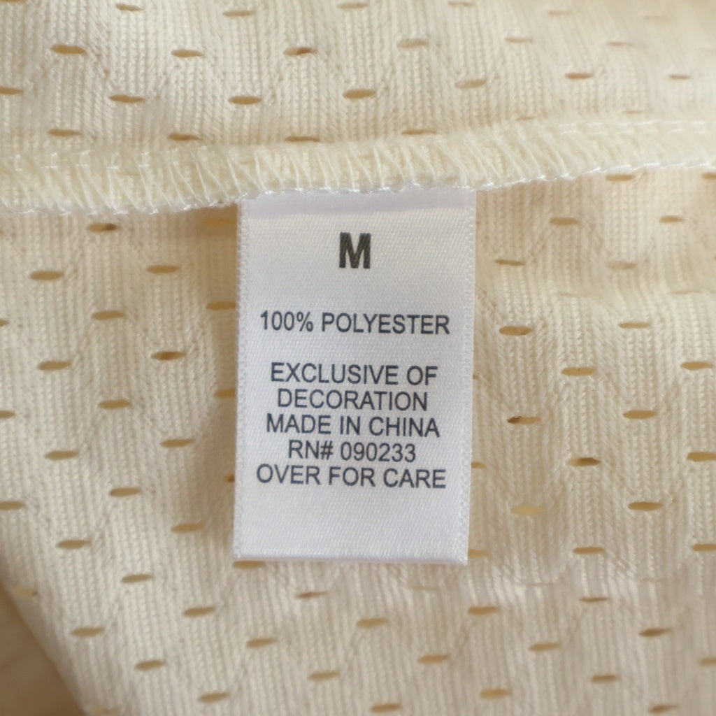 FEAR OF GOD ESSENTIALS(フィアオブゴッド エッセンシャルズ) バックロゴプリント メッシュ Vネック 半袖シャツ ホワイト
