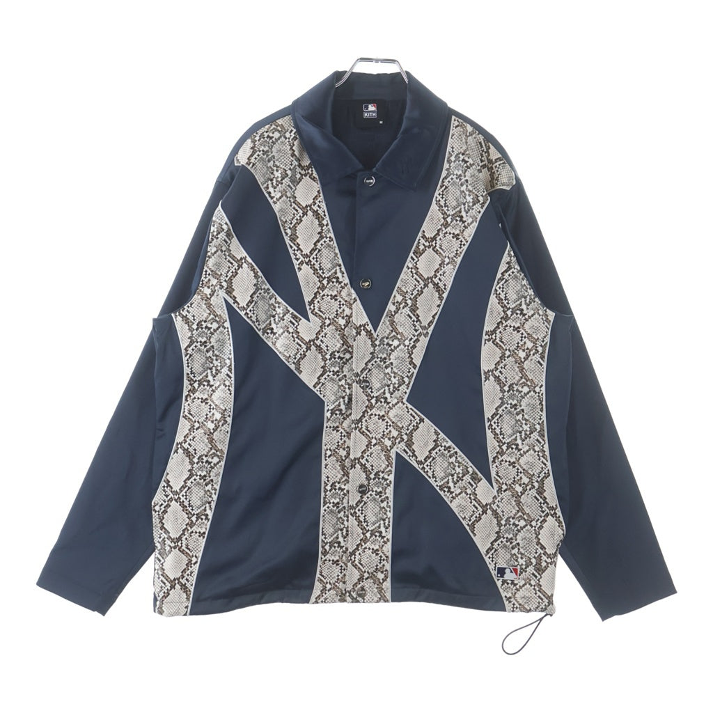 KITH(キス) ×MLB スネーク ロゴ サテンジャケット ネイビー KH1225